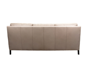 Flare 88" Top Grain Leather Three Cushion Sofa - Flax + Nailheads