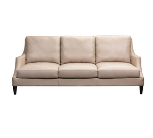 Flare 88" Top Grain Leather Three Cushion Sofa - Flax