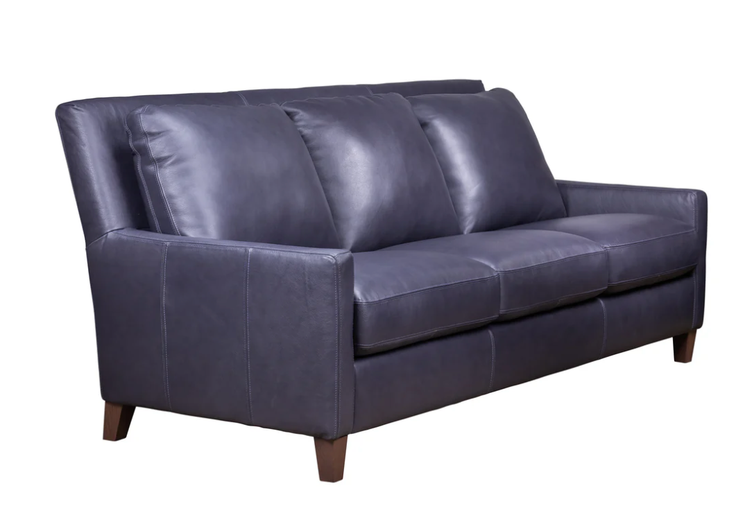 Bergamo 91" Top Grain Leather Sofa- Lagoon