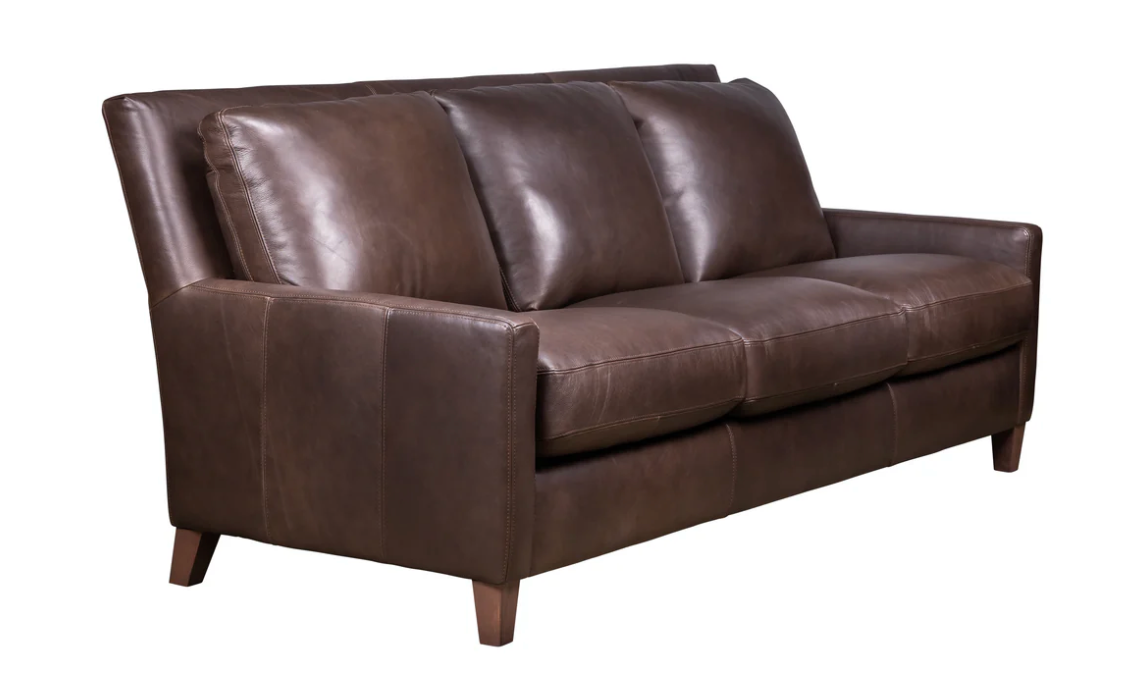 Bergamo 91" Top Grain Leather Sofa- Coffee Bean