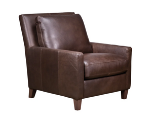 Bergamo 35" Top Grain Leather Chair - Coffee Bean