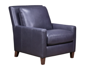 Bergamo 35" Top Grain Leather Chair- Lagoon