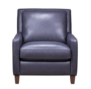 Bergamo 35" Top Grain Leather Chair- Lagoon