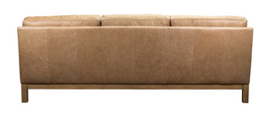 Nico 88" Top Grain Leather Three Cushion Sofa- Nude