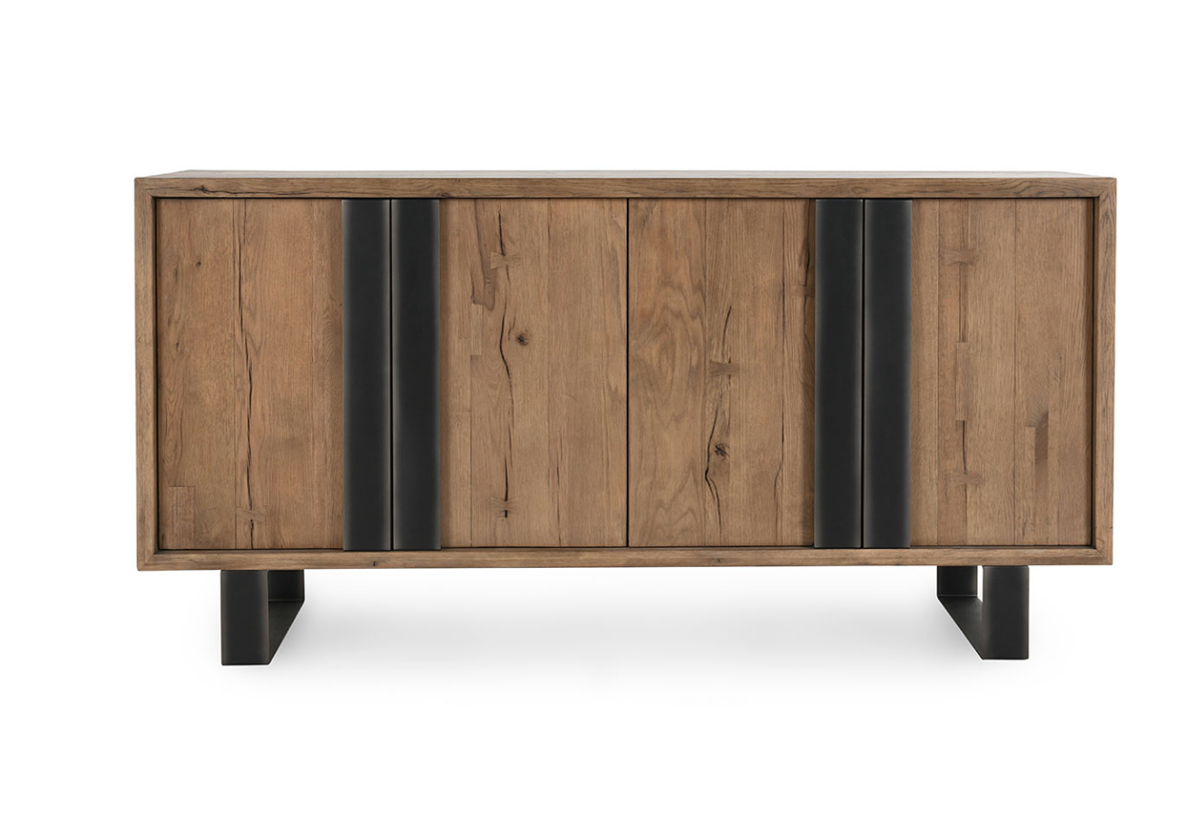 Comanche 72" 4 Door Reclaimed Oak Sideboard - Natural + Iron