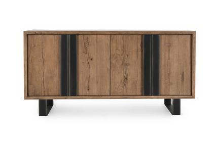 Comanche 72" 4 Door Reclaimed Oak Sideboard - Natural + Iron