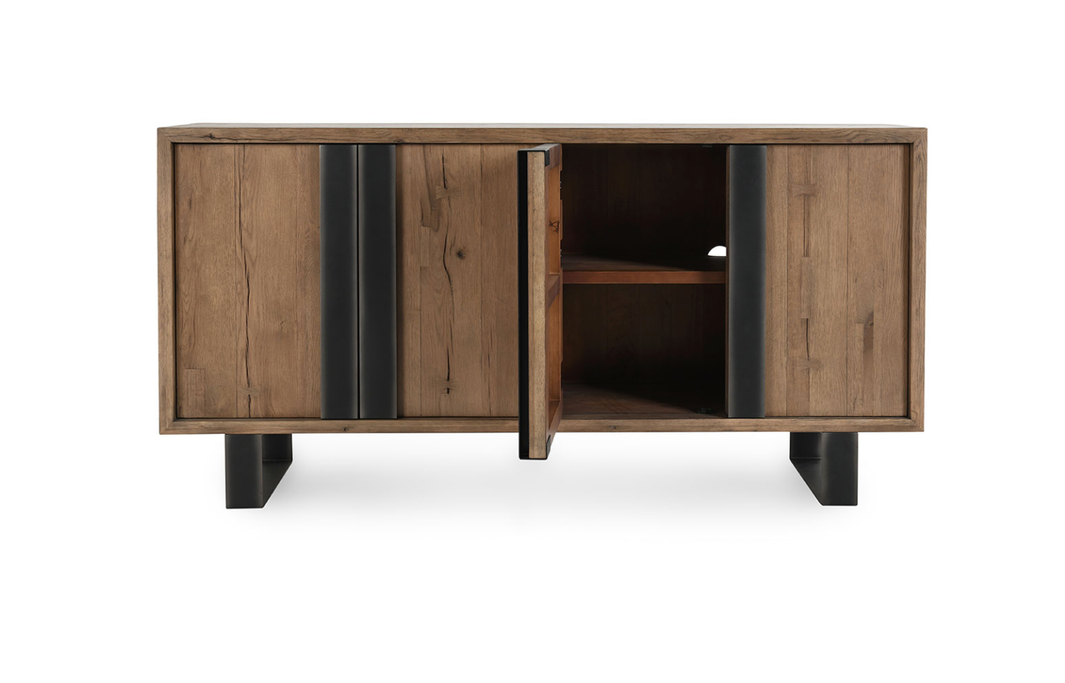 Comanche 72" 4 Door Reclaimed Oak Sideboard - Natural + Iron