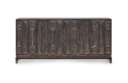 Cayo 82" 4 Door Reclaimed Pine Sideboard - Distressed Black