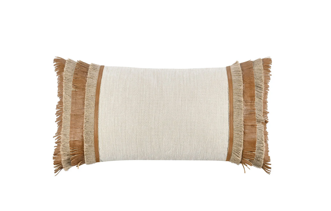 Pueblo 14x26 Pillow -  Leather + Jute