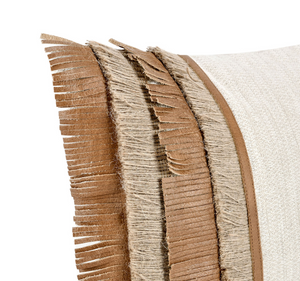 Pueblo 14x26 Pillow -  Leather + Jute