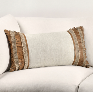 Pueblo 14x26 Pillow -  Leather + Jute