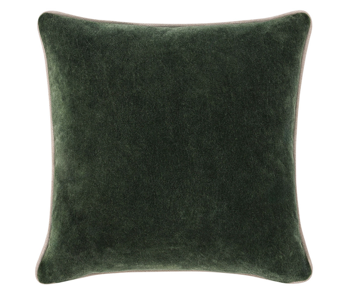 Heirloom Velvet 22x22 Pillow - Forest Green