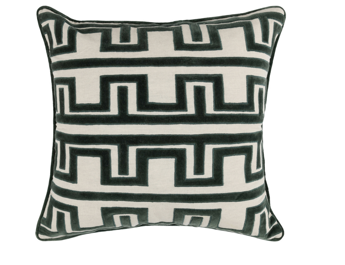 Arlo Velvet 22x22 Pillow - Forest Green