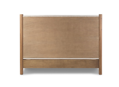 Roth 80" King Bed - Linen + Amber Oak