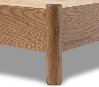 Roth 80" King Bed - Linen + Amber Oak