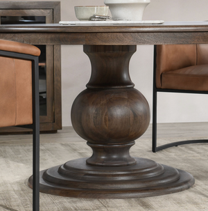 Aidan 60" Round Dining Table - Burnished Brown