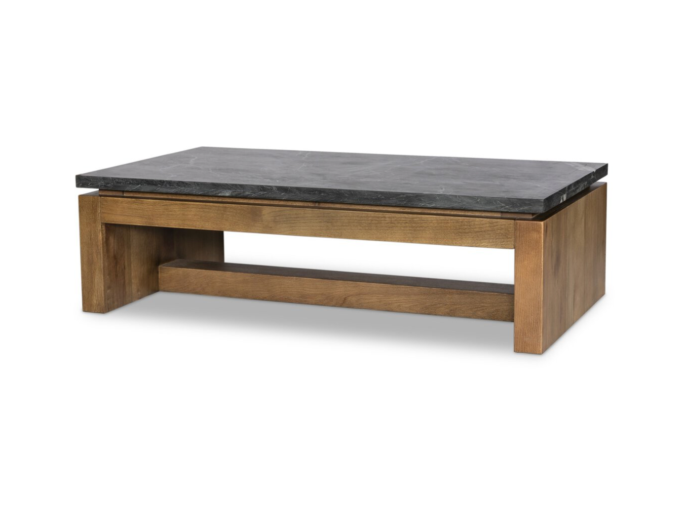 Boone 55" Oak + Marble Coffee Table