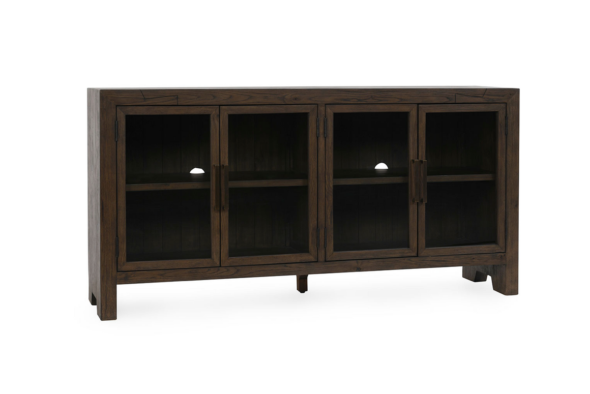 Tarek 80" 4 Door Reclaimed Oak Sideboard - Coffee Brown