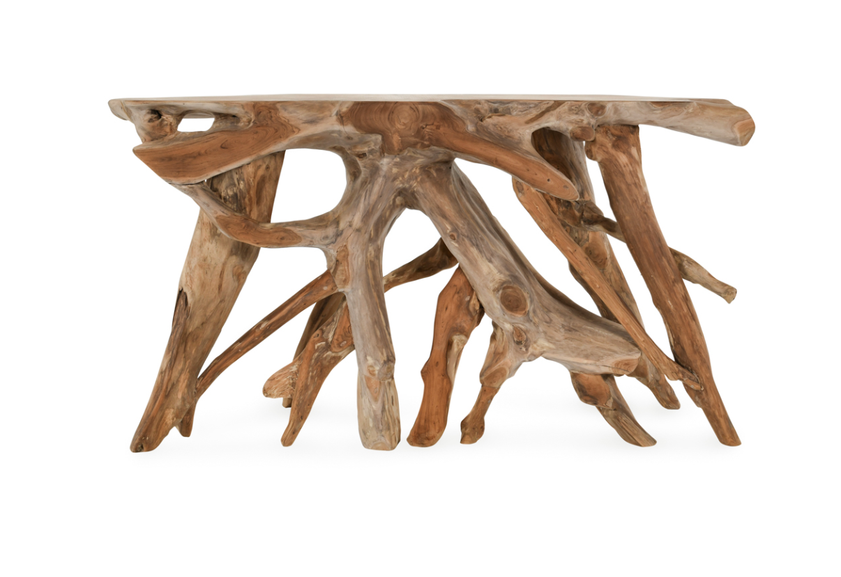 Crete 60" Cypress Teak Root Console Table - Natural