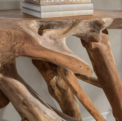 Crete 60" Cypress Teak Root Console Table - Natural