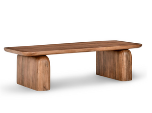 Cordova 68" Mango Wood Curved Coffee Table - Pecan