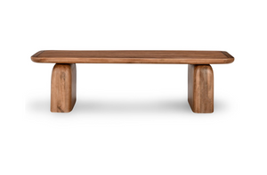 Cordova 68" Mango Wood Curved Coffee Table - Pecan