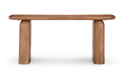 Cordova 68" Mango Wood Curved Console Table - Pecan