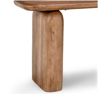 Cordova 68" Mango Wood Curved Console Table - Pecan