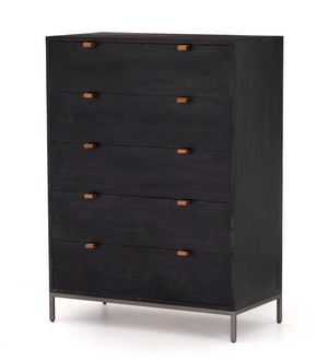 Marcel 36" 5 Drawer Chest - Black Wash Poplar