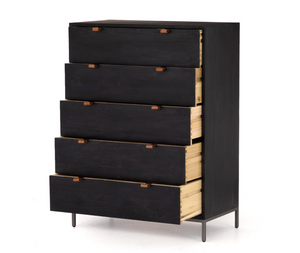 Marcel 36" 5 Drawer Chest - Black Wash Poplar