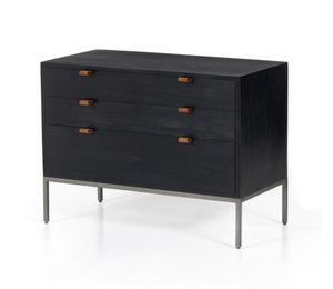 Marcel 36" 3 Drawer Bachelor's Chest - Black Wash Poplar