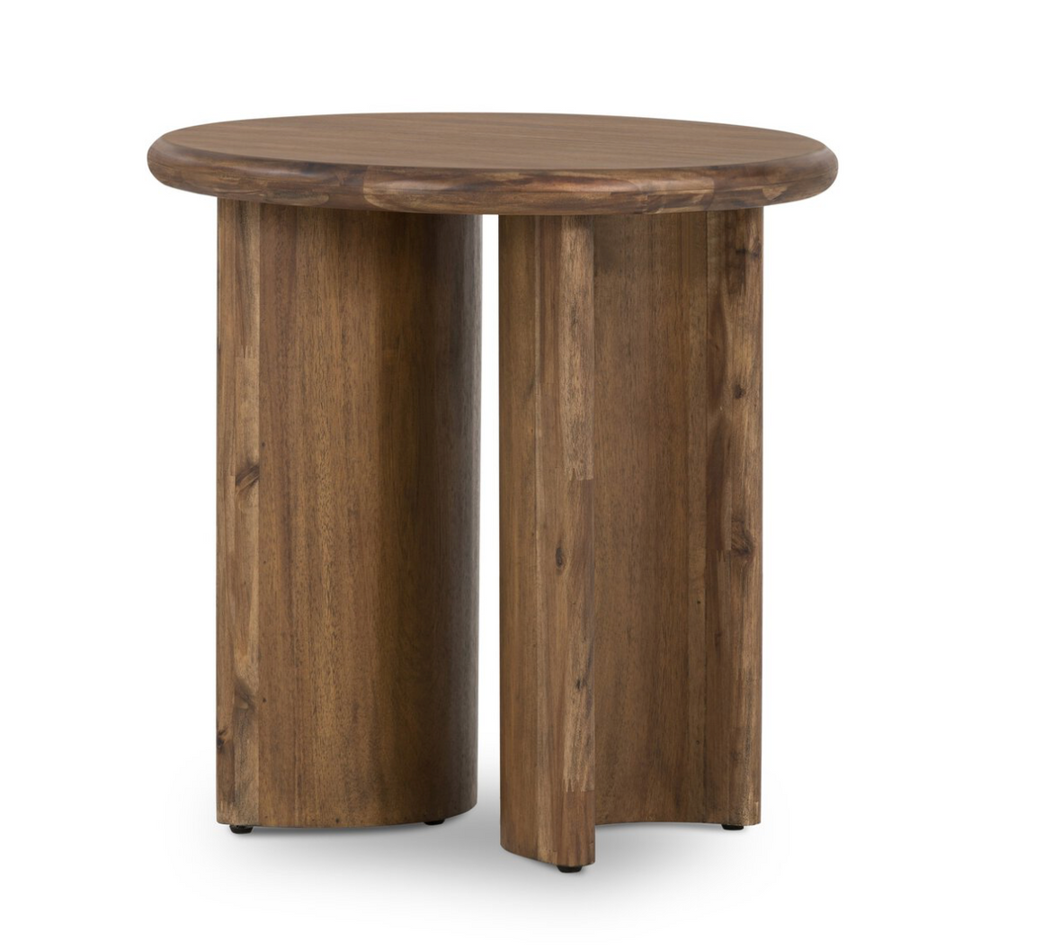 Cortez 22" Round End Table - Burnished Brown