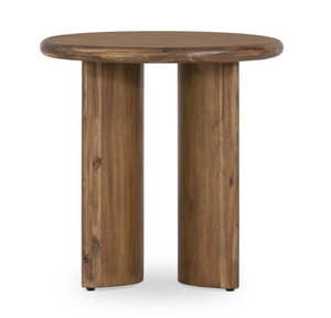 Cortez 22" Round End Table - Burnished Brown