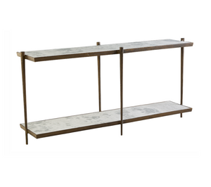 Serena 63" Marble + Brass Console Table