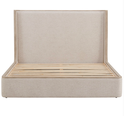 Warren 82" Upholstered Oak King Bed - Stone Wash + Mist