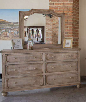 Antigua 70" 6 Drawer Dresser - Distressed Beechwood