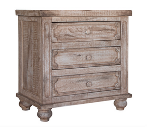 Antigua 30" 3 Drawer Nightstand - Distressed Beechwood