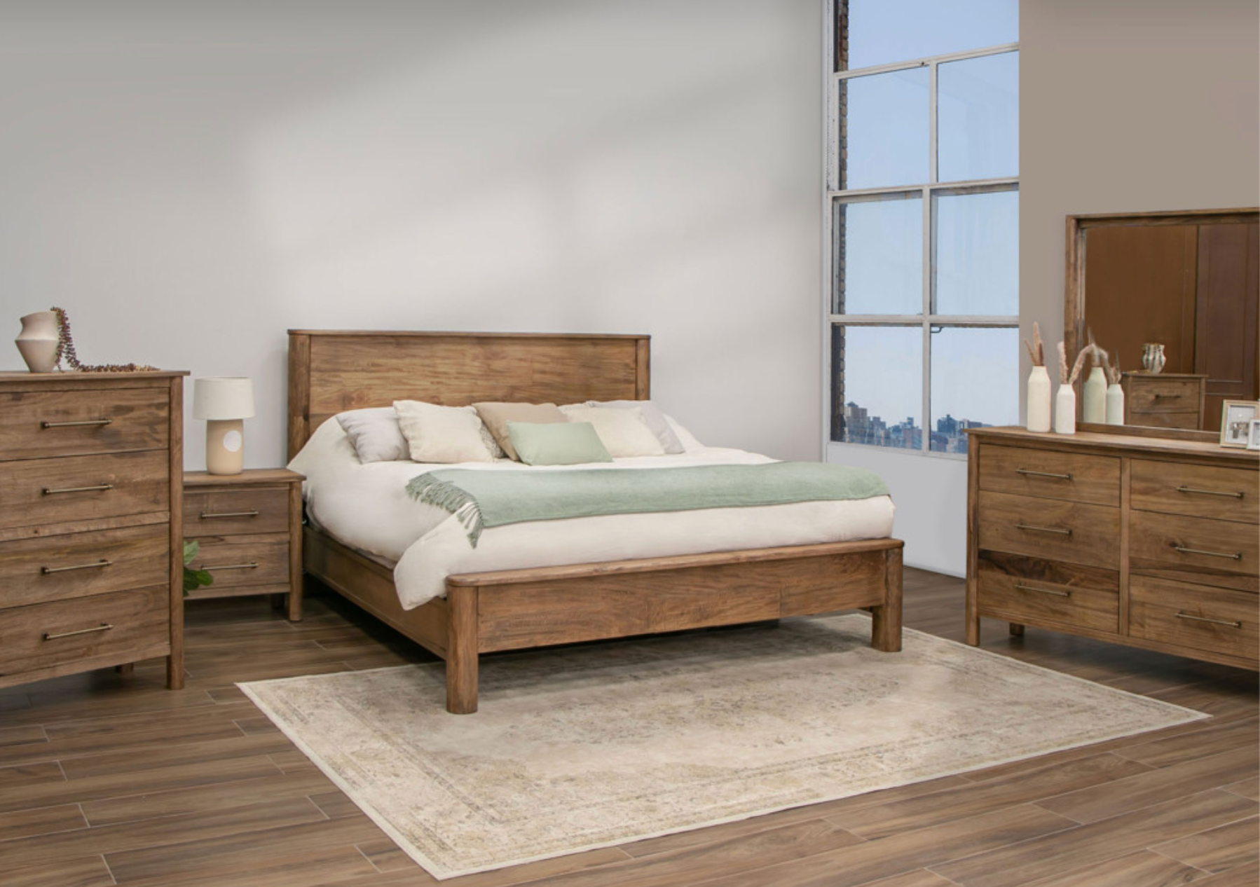 Aspen 66" Queen Platform Bed - Warm Natural