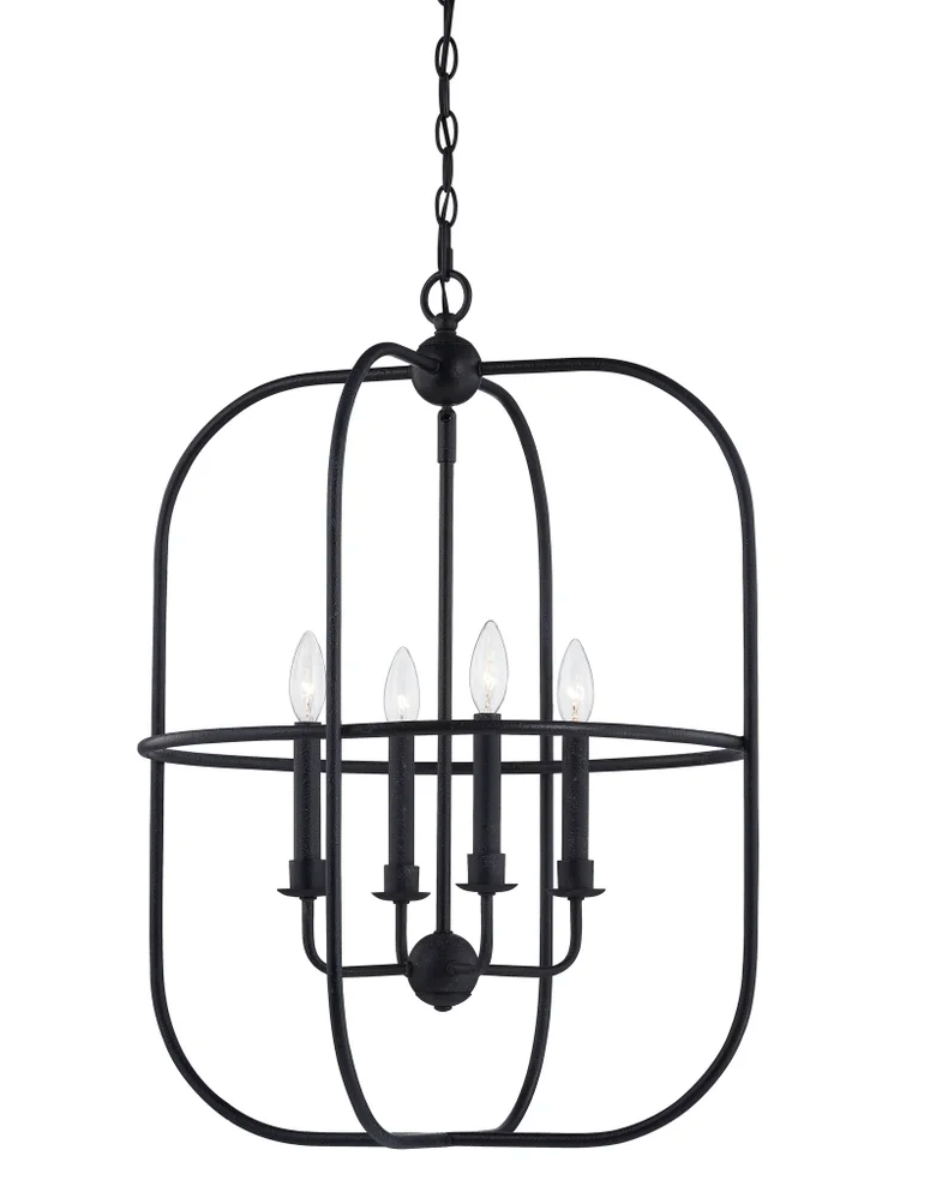 Clover 4 Light Chandelier - Black