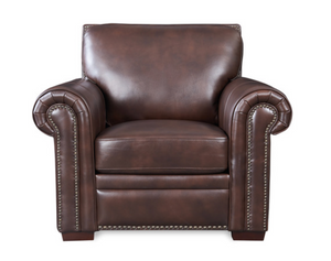 Henley 44" Top Grain Leather Chair - Walnut