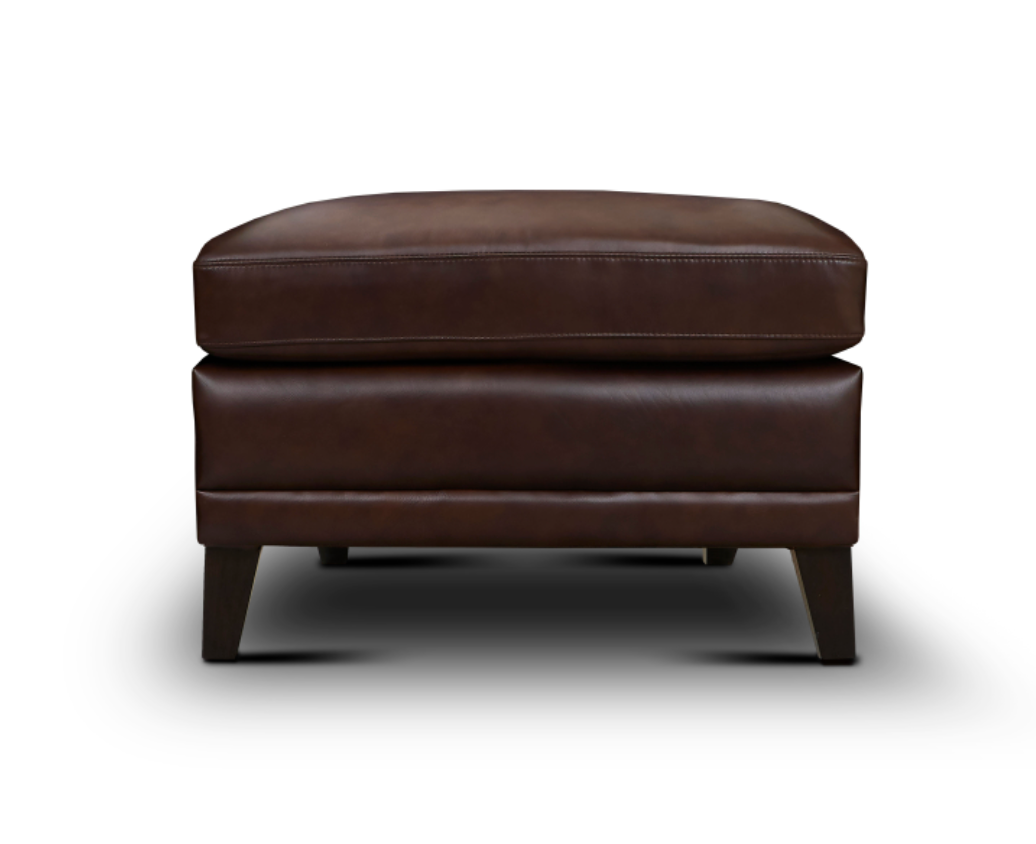 Angelo 26" Top Grain Leather Ottoman - Salvador Brown