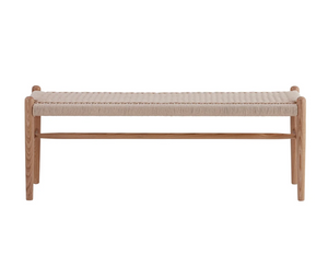 Korry 48" Ash + Rope Accent Bench - Natural