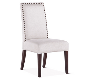 Jenna 24" Parsons Dining Chair - Ivory + Espresso