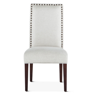 Jenna 24" Parsons Dining Chair - Ivory + Espresso