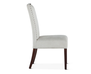 Jenna 24" Parsons Dining Chair - Ivory + Espresso