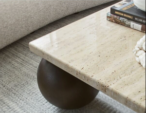 Aria 43" Coffee Table - Warm Travertine