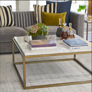 Bennett 42" Marble & Brass Coffee Table