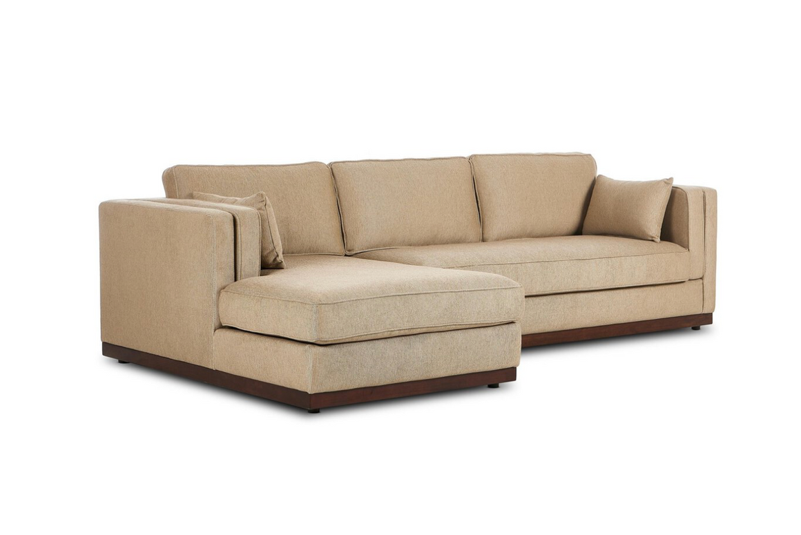 Amber 121" 2 Piece Sectional w/ LAF Chaise - Quenton Pebble