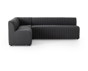 August L-Shape Dining Banquette - Boucle Charcoal