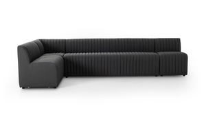 August L-Shape Dining Banquette - Boucle Charcoal